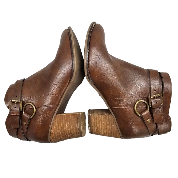 Michael by Michael Shannon Ankle Boots Womens Size 5.5 Brown Heeled Faux Leather - Picture 4 of 13